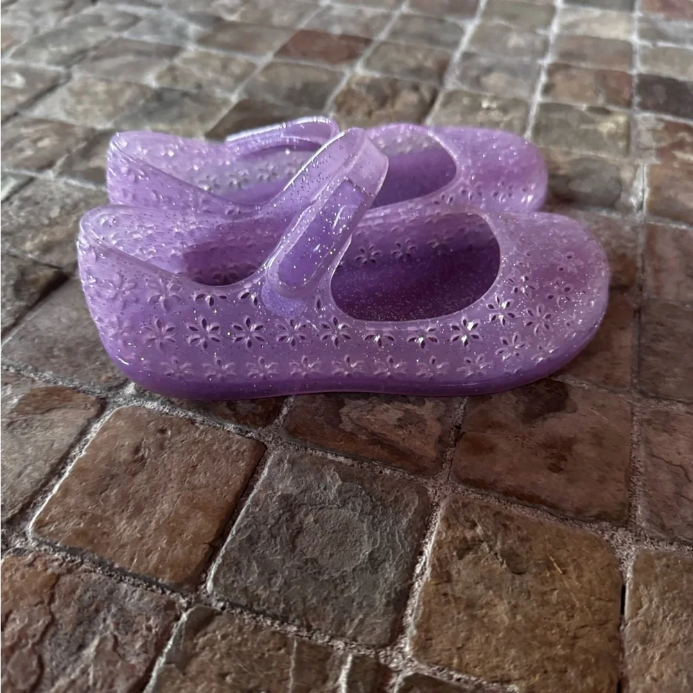 Purple Glitter  jelly Shoes